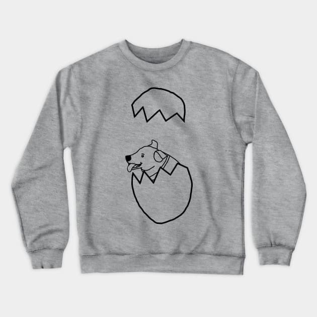 Minimal Puppy Dog Popping out of Easter Egg Crewneck Sweatshirt by ellenhenryart